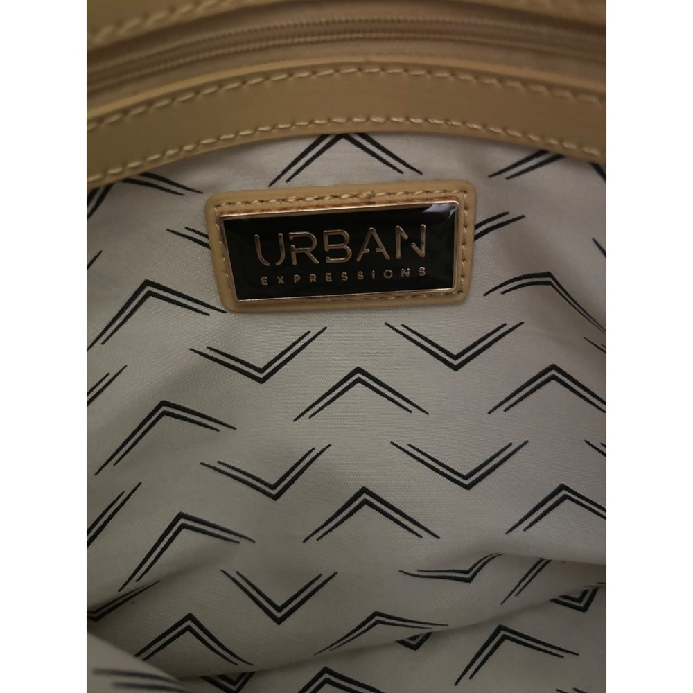 Urban Expressions Straw Weekender Bag Tan Woven Vegan Leather Travel Duffel Bag - Picture 4 of 6